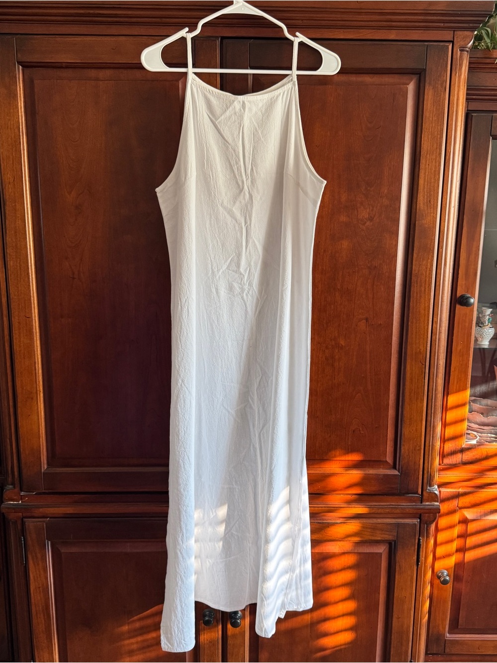 Simple White Linen Maxi Dress